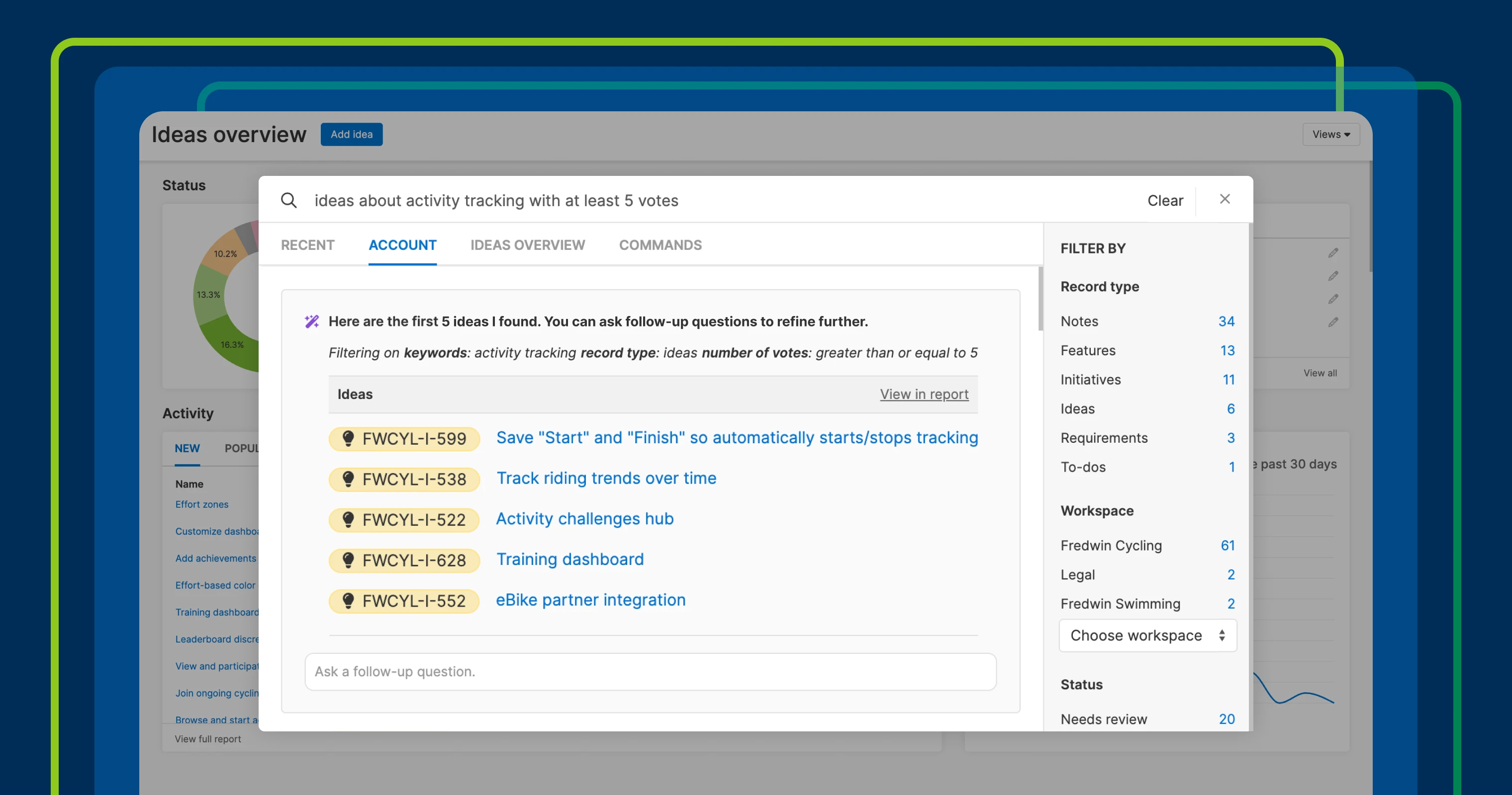 New ways to use AI-powered search in Aha! software