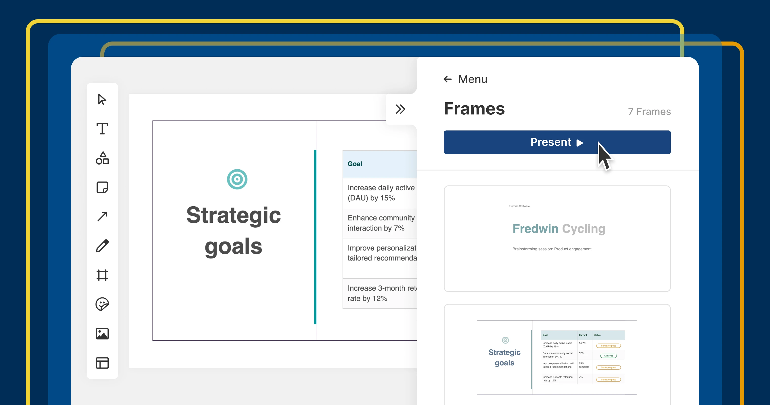 Give presentations directly from Aha! Whiteboards