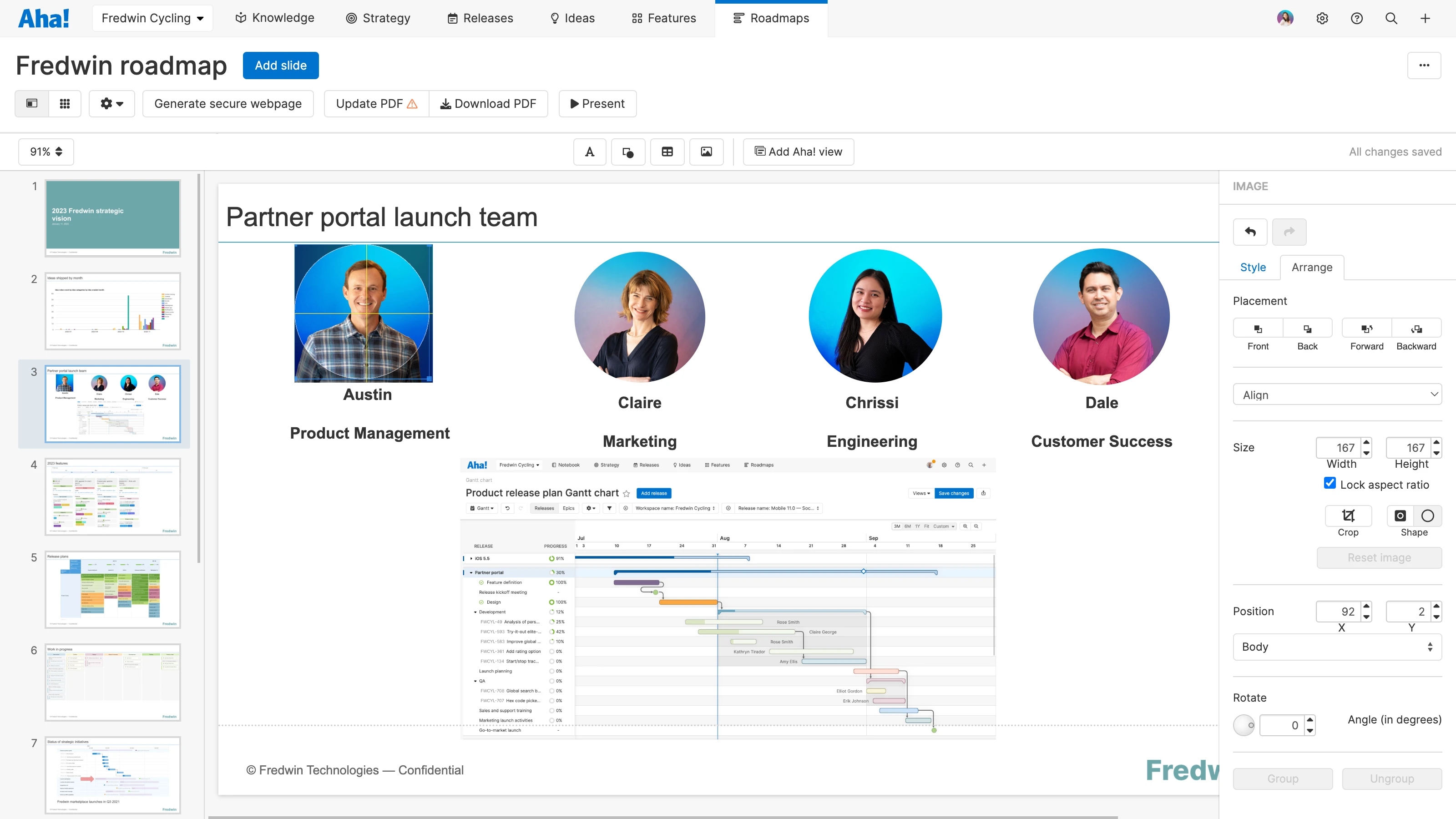 Customize your slides with rich formatting options