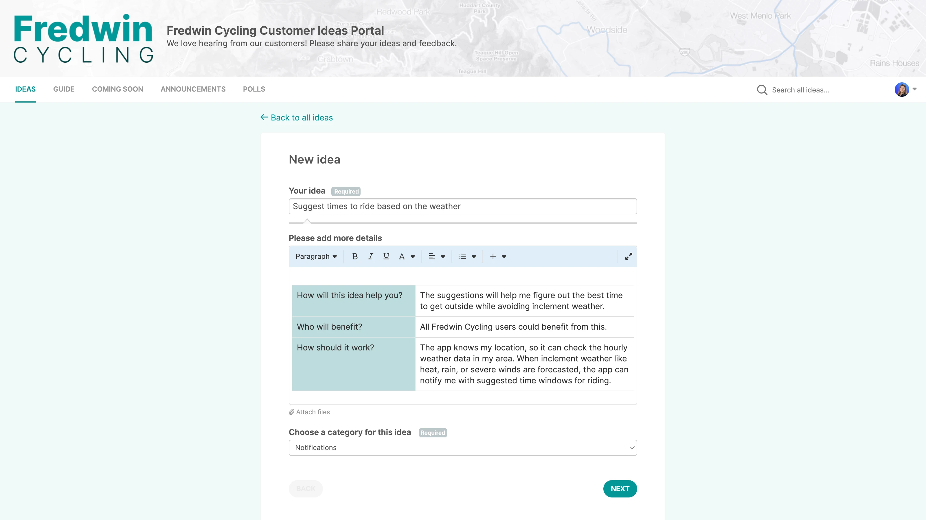 Ideas - Portals - Capture relevant details