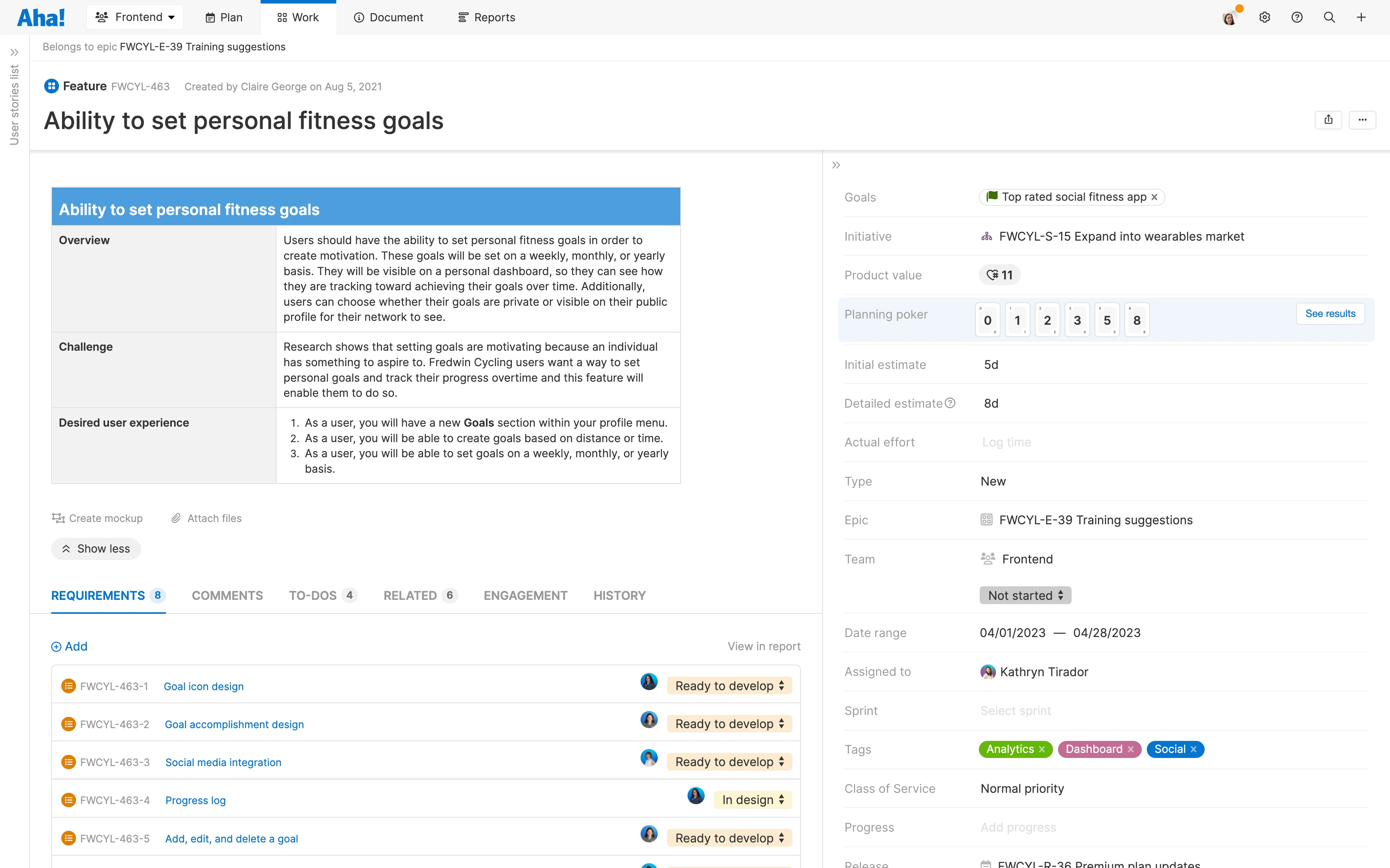 Develop scrum estimate effort