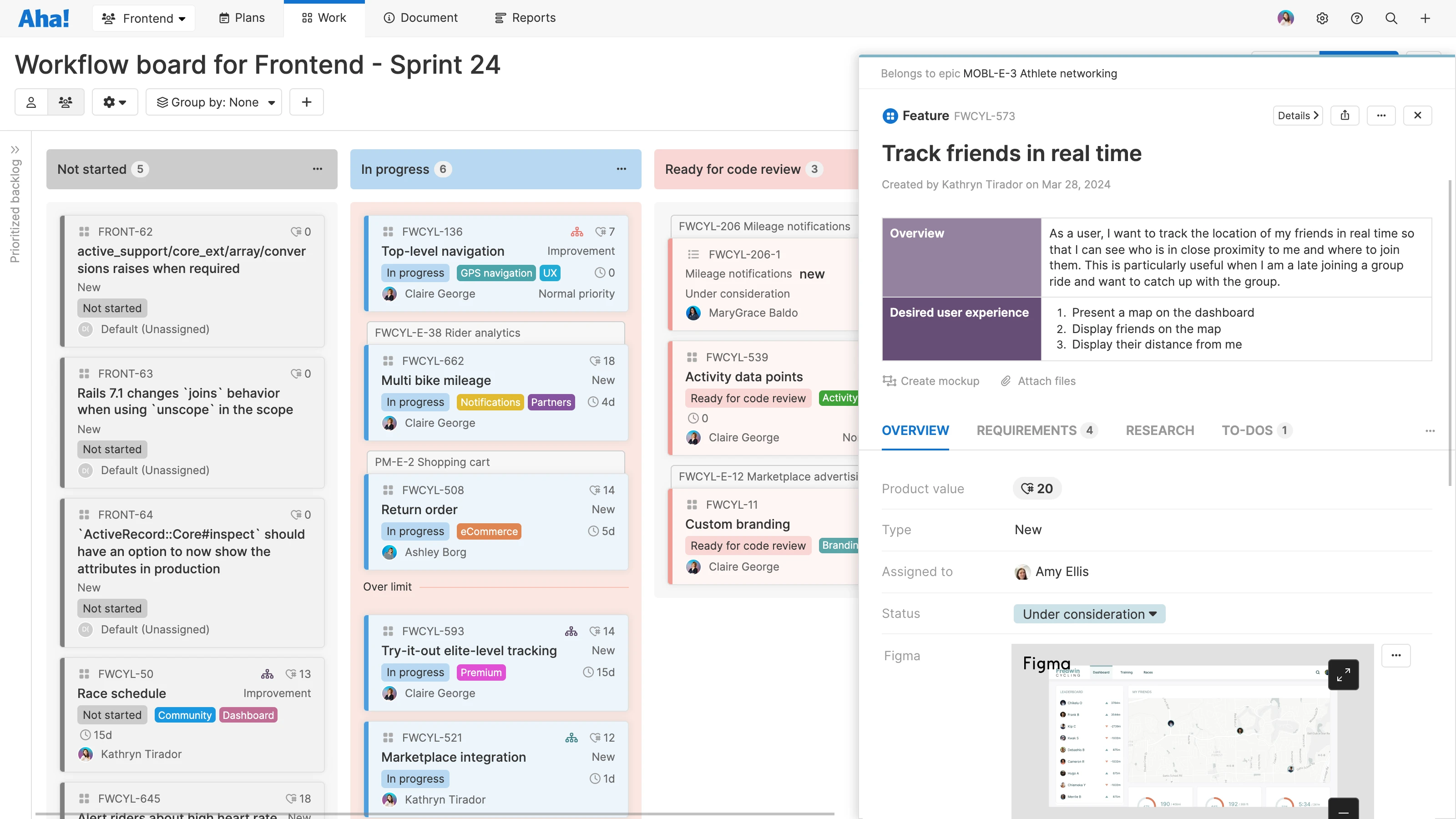 Link Aha! Develop to Figma to display selected designs on records and notes