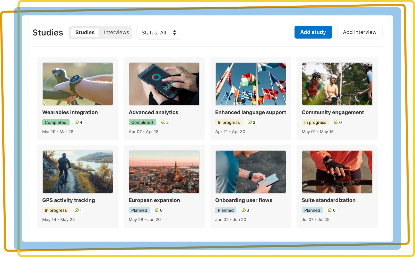 Conduct research studies in Aha! Discovery.