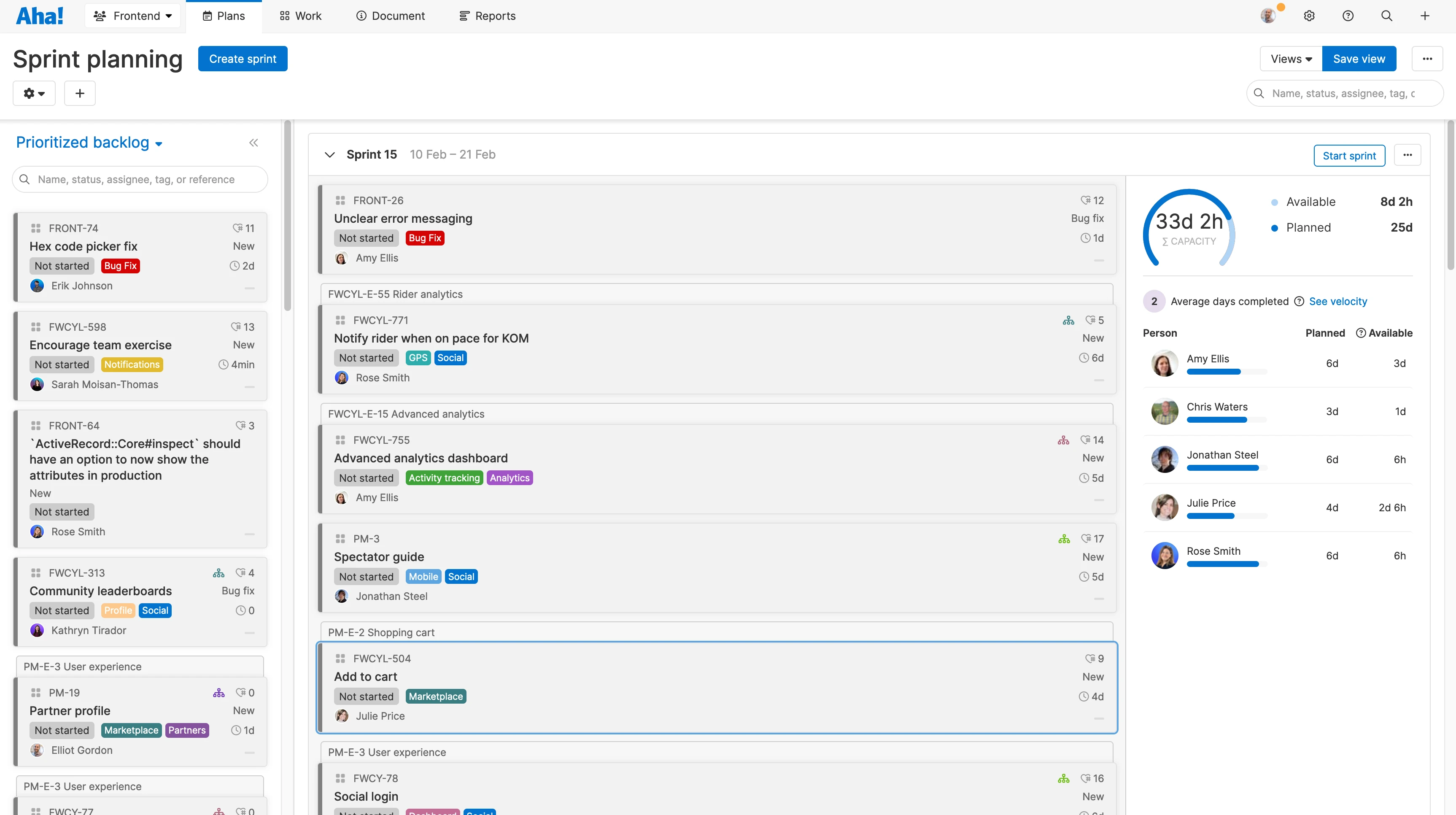 Develop / Backlog management - Streamline spring planning (temp)