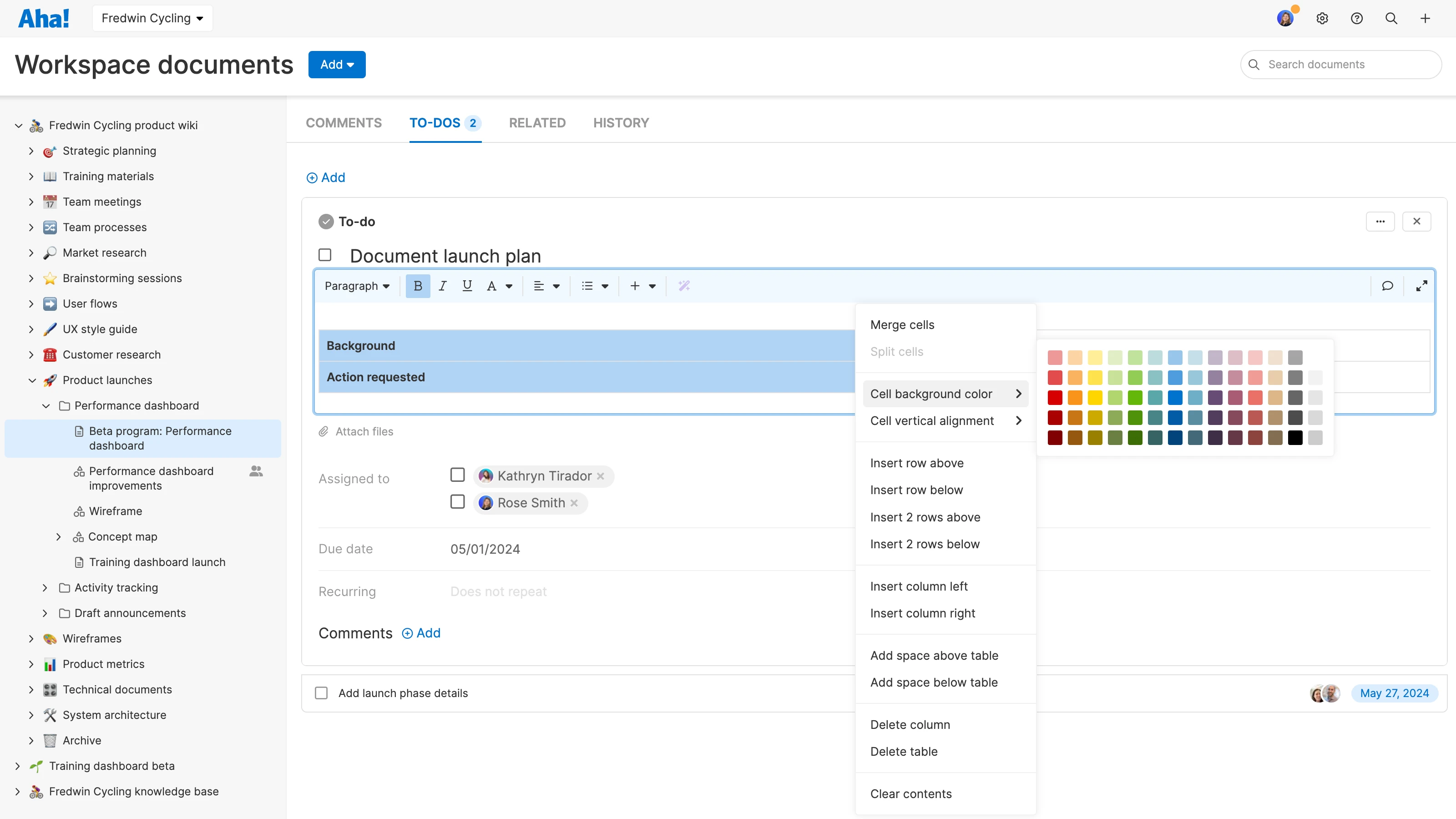 Knowledge - To-dos - Describe the details