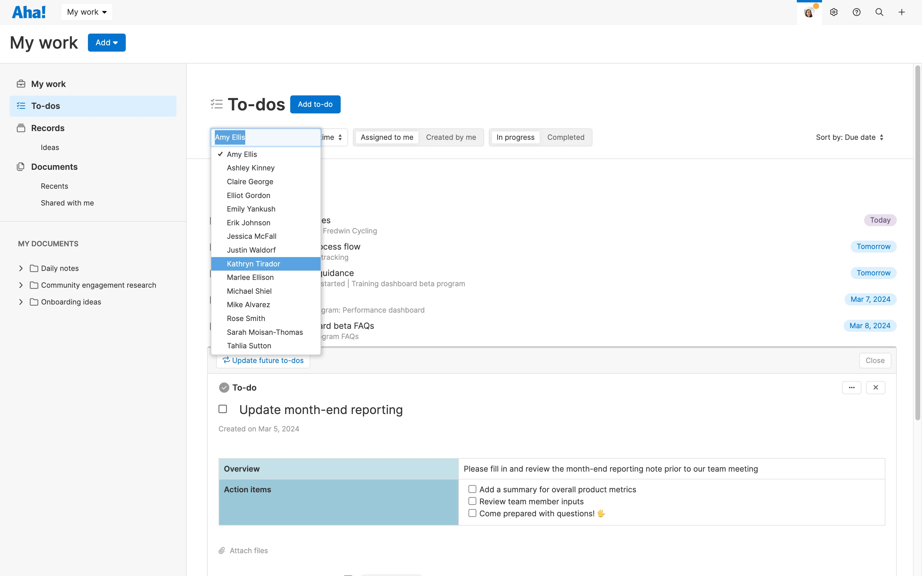 Knowledge - To-dos - Stay organized