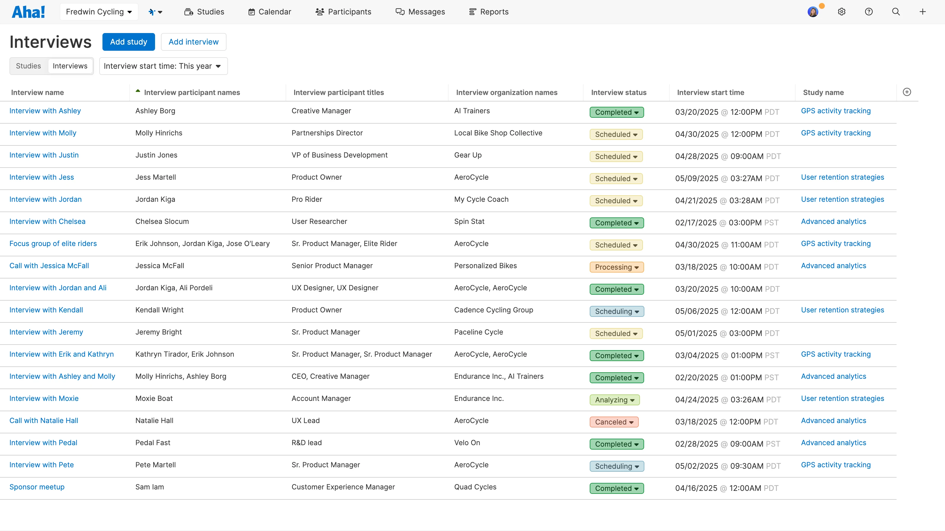 Create an interview repository