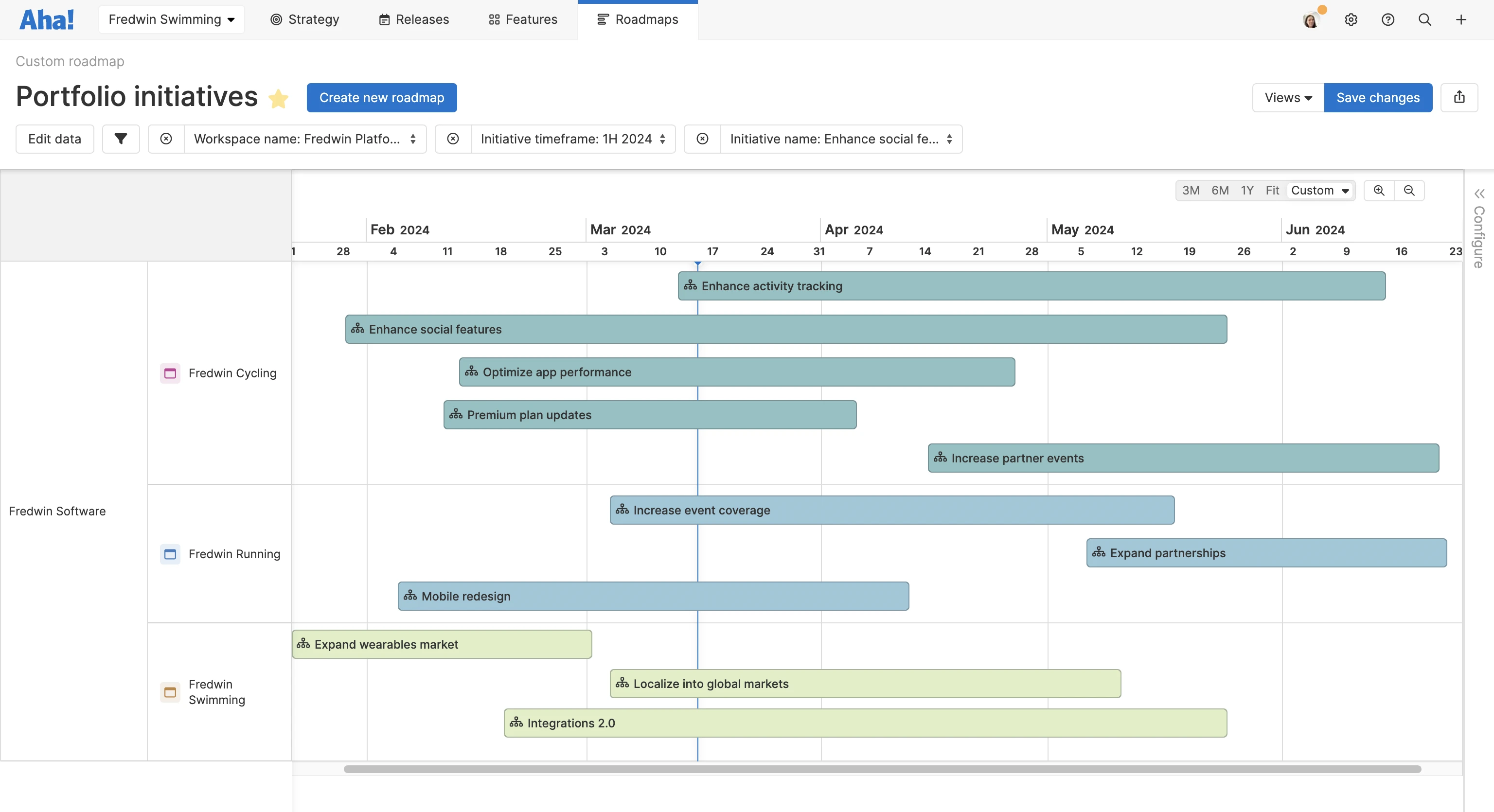 GUIDES ONLY - Fredwin Swimming portfolio initiatives custom roadmap