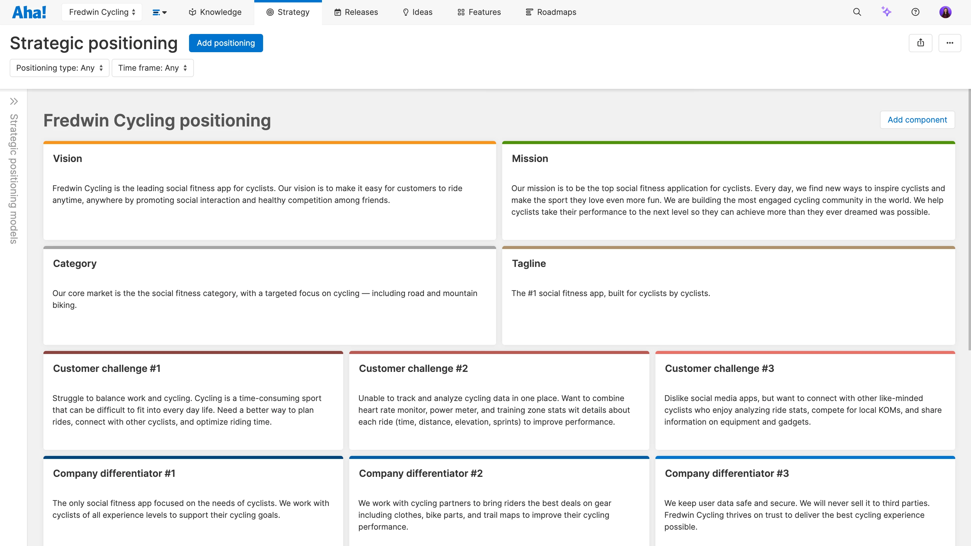 Strategic positioning