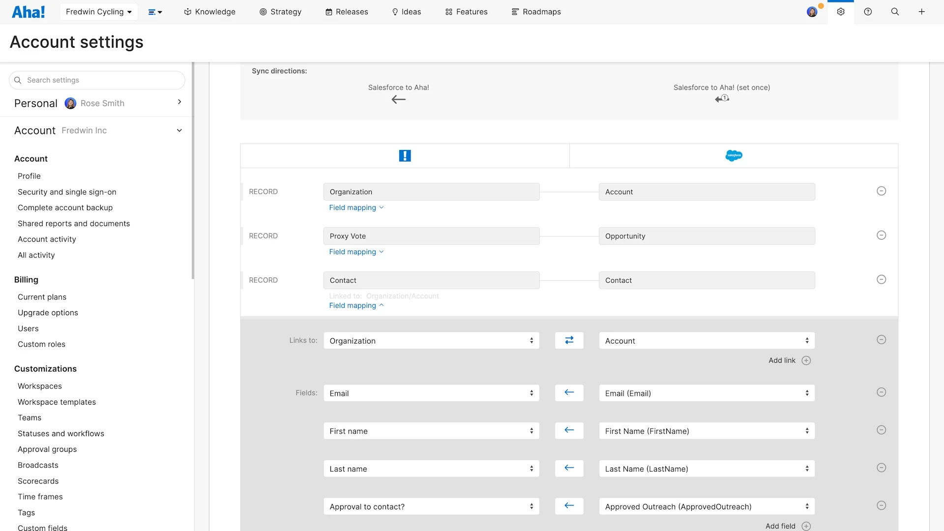 Integrate Aha! Discovery with Salesforce to bring contact details into your participants database