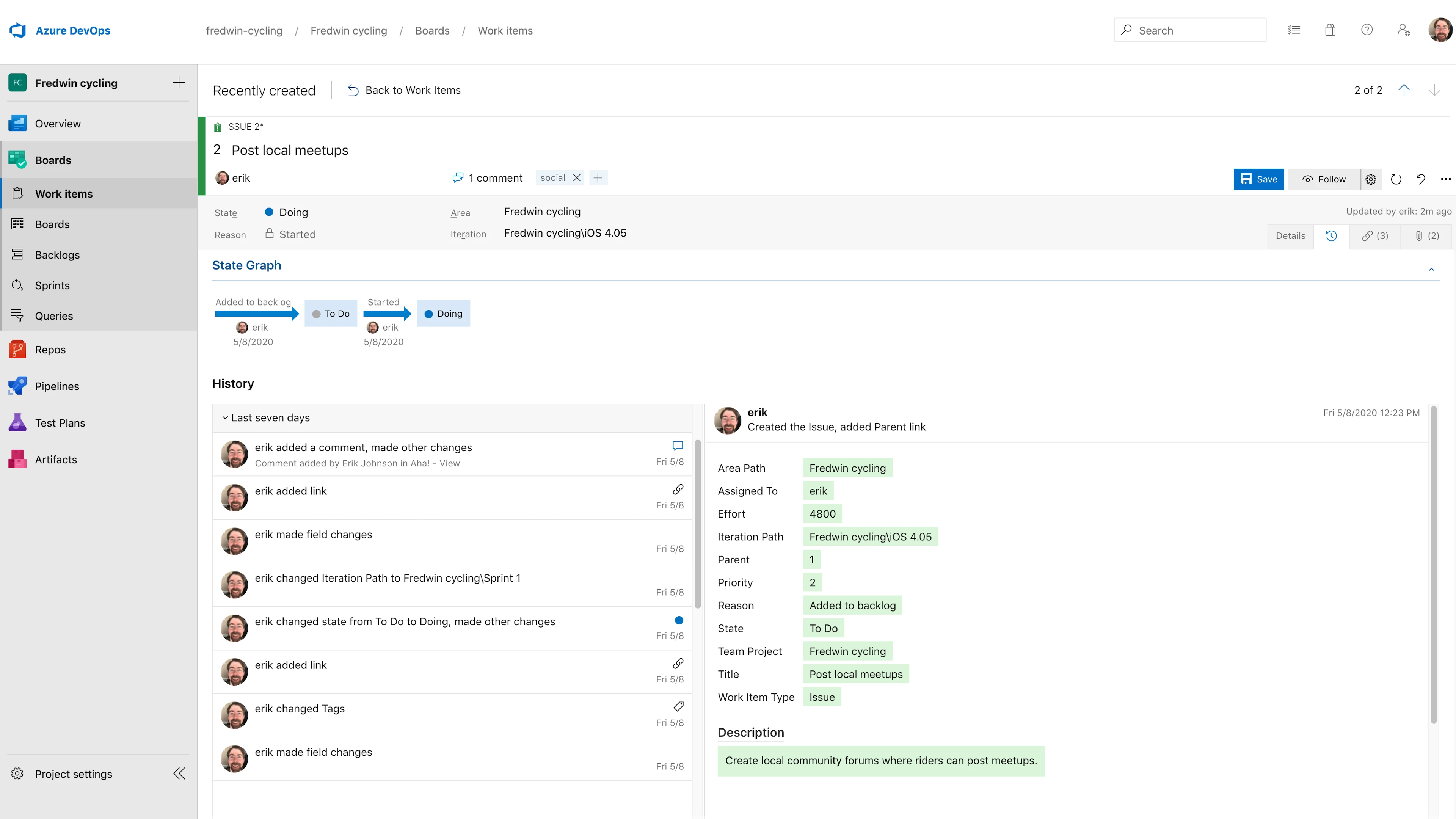 Features appear as user stories in Azure DevOps for engineering to work on.