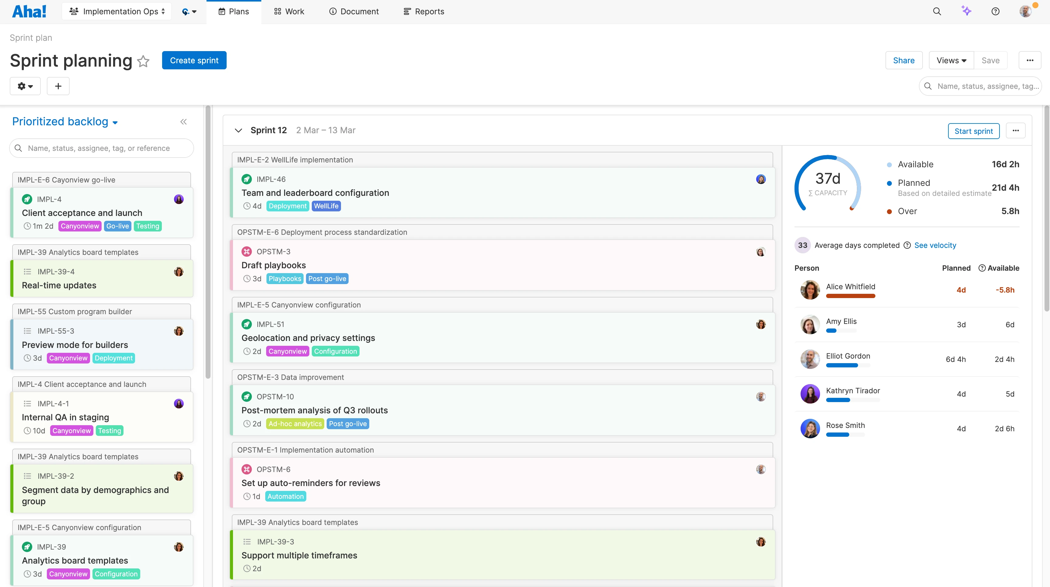 Teamwork - Capacity planning - Time‑box the work