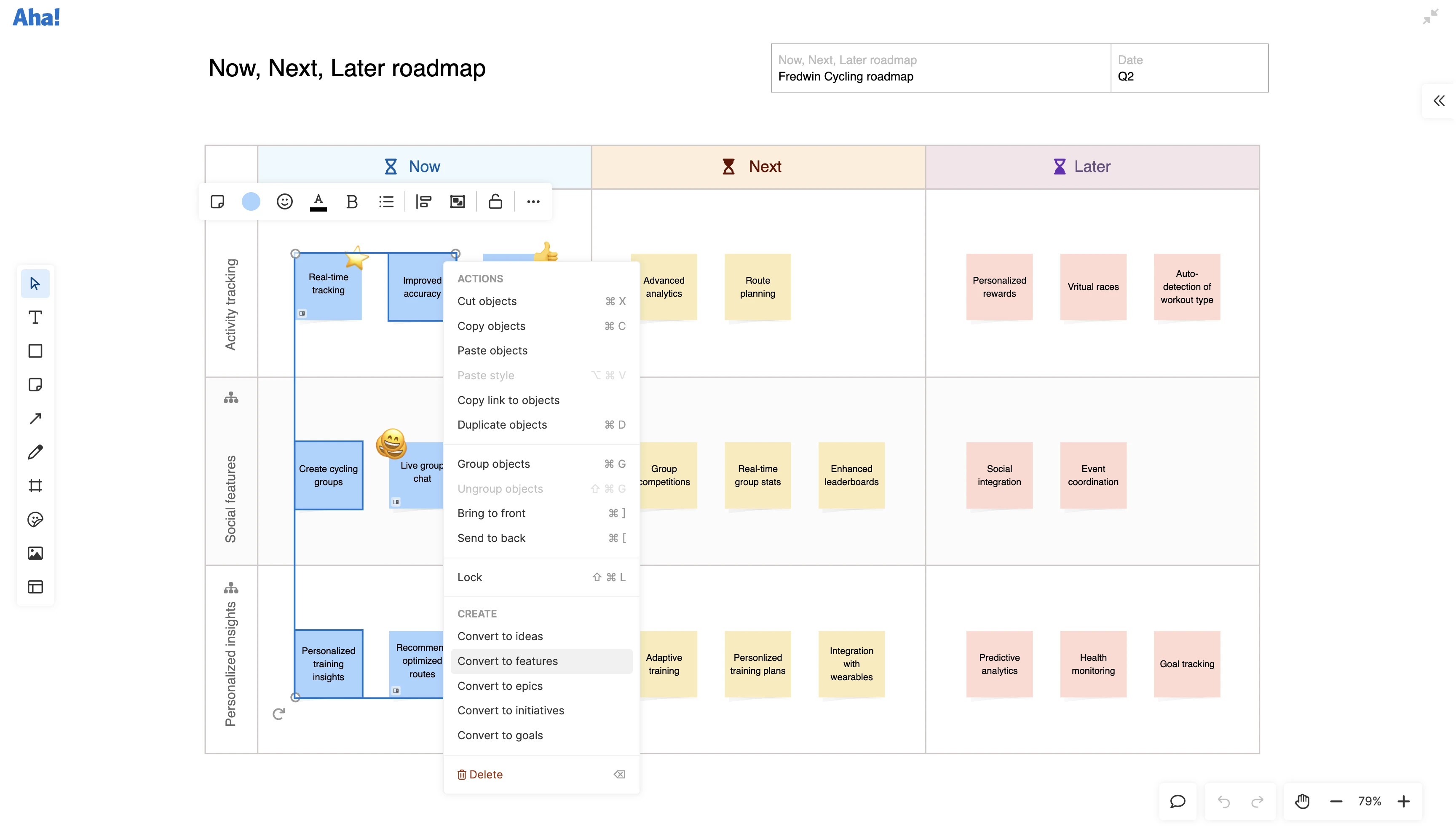 Integrate whiteboards and roadmaps