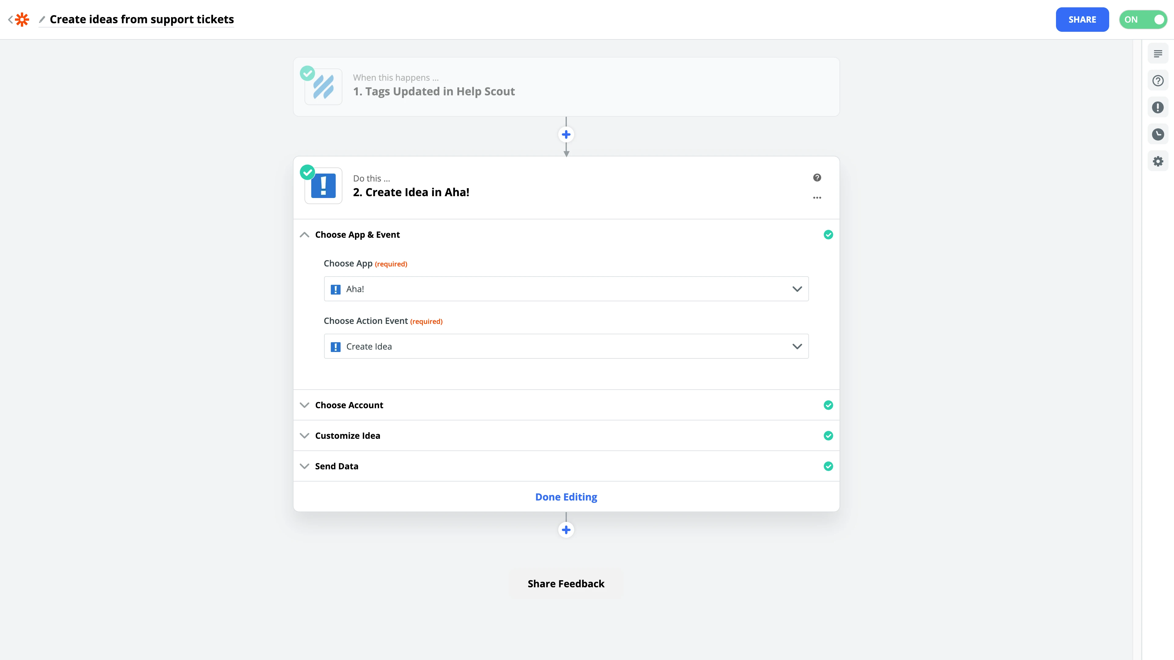 Connect Aha! with sales and support tools to automatically create ideas from new responses.